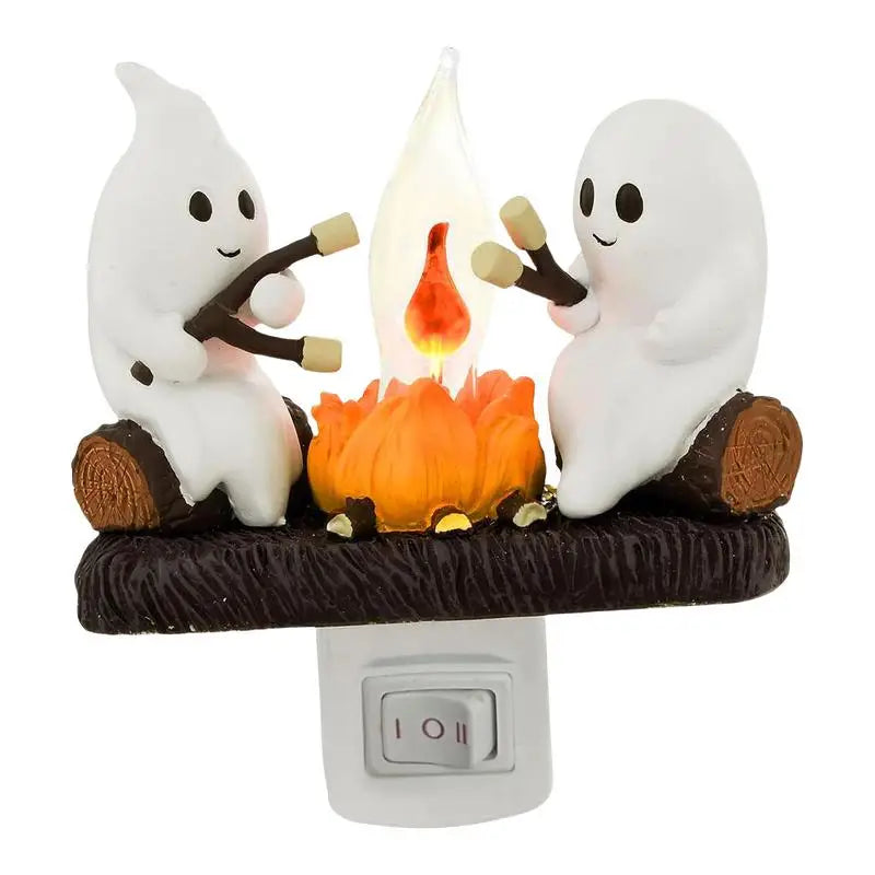 Ghost Campfire Flickering Night Light 2024 Halloween Festival Lantern Fire Night Light Wall Decoration Lovely Lamp