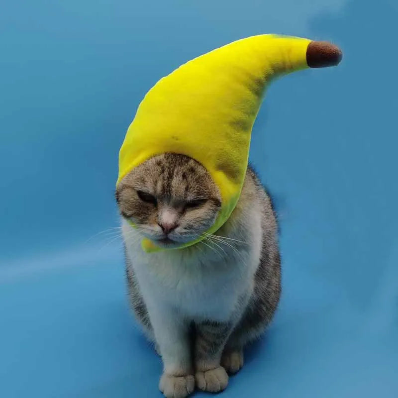 Funny Cute Pet Cat Costume Banana Cap Hat for Cat Dog Halloween Christmas Clothes Fancy Dress Party Pet Clothes